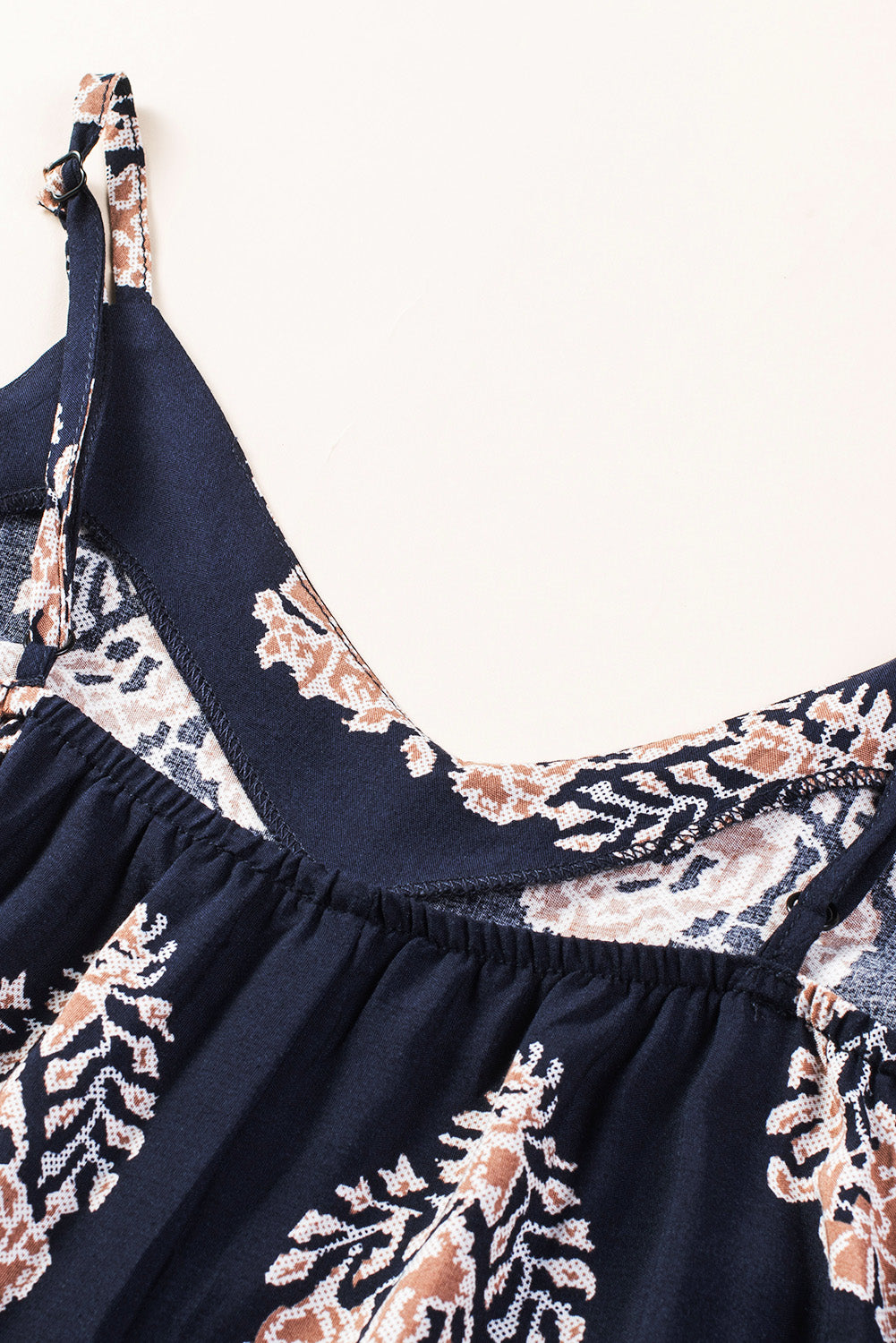 Printed V-Neck Sleeveless Jumpsuit Sunset and Swim   