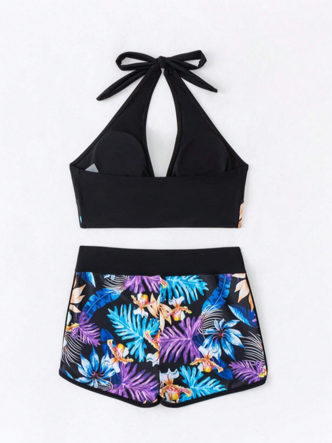 Printed Halter Neck Two-Piece Swim Set Sunset and Swim   