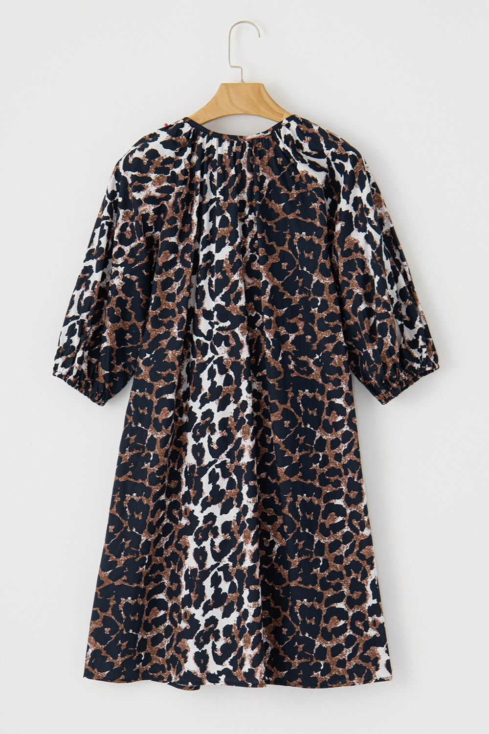 Leopard Button Up Half Sleeve Mini Dress Sunset and Swim   