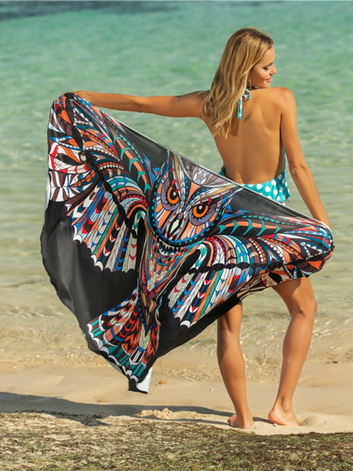 Sunset Vacation  Printed Spaghetti Strap Cover Up  Sunset and Swim Sherbet One Size 