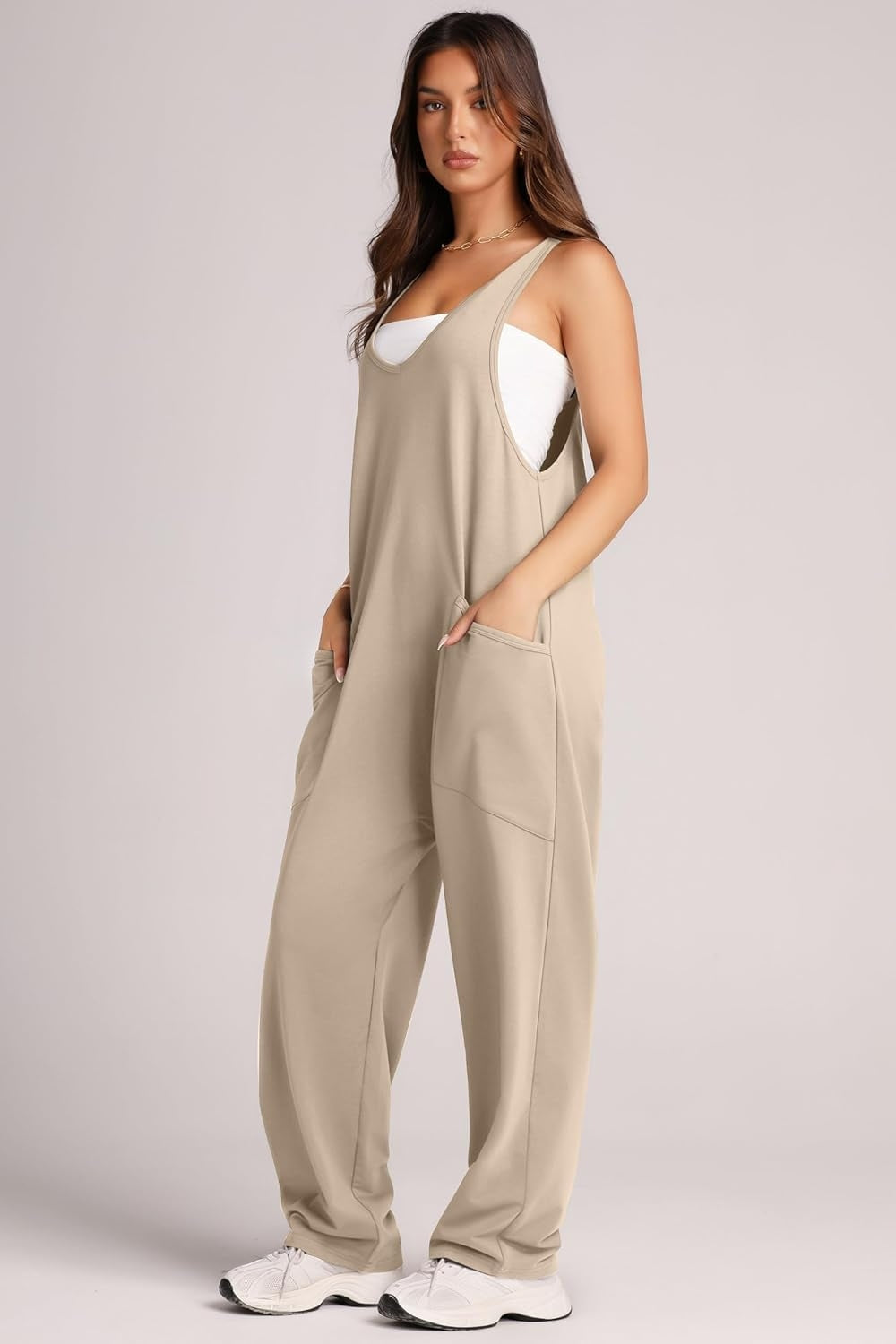 Sunset and Swim  Wide Strap Jumpsuit with Pockets Sunset and Swim   