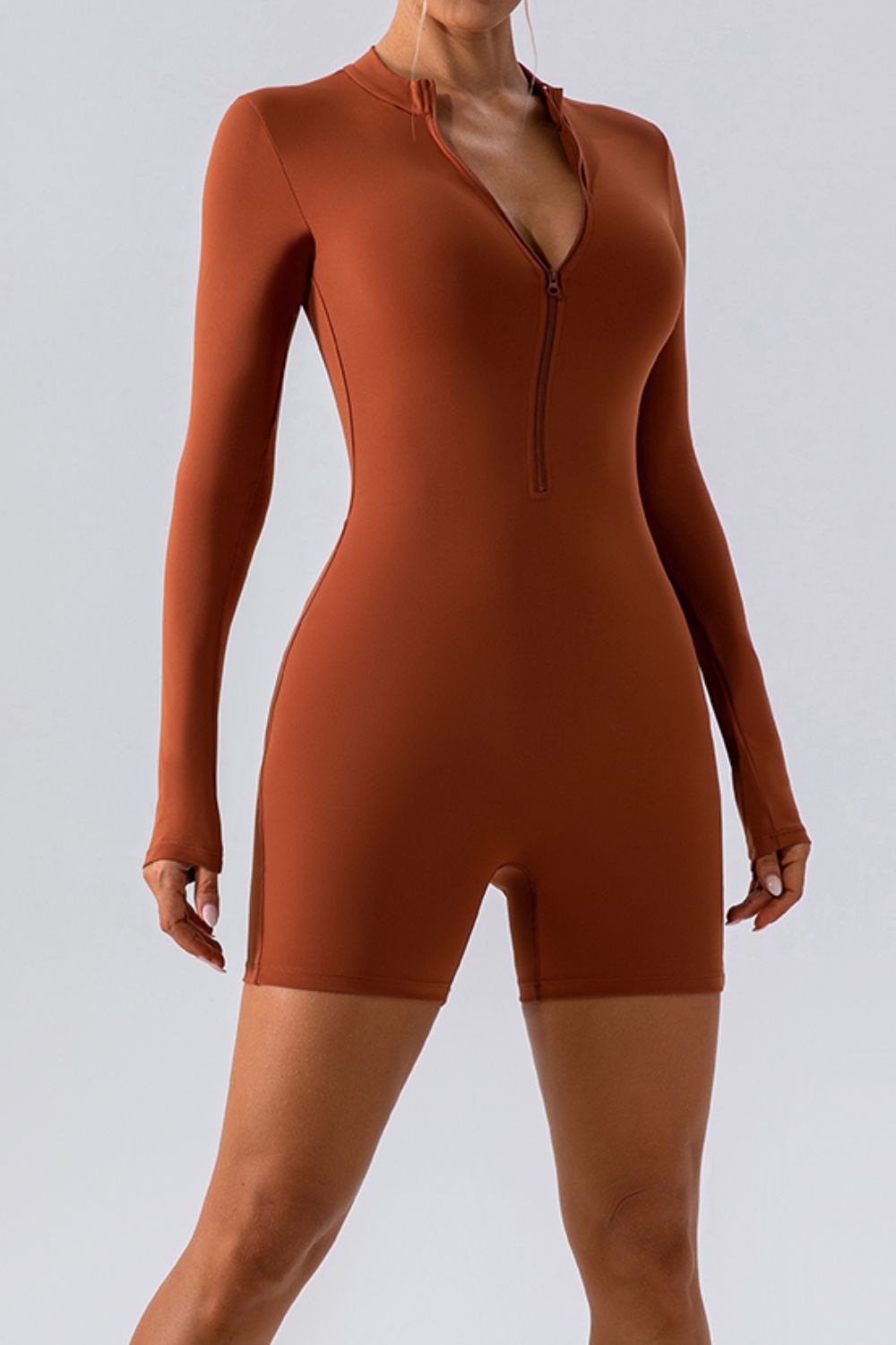 Half Zip Long Sleeve Active Romper Sunset and Swim   