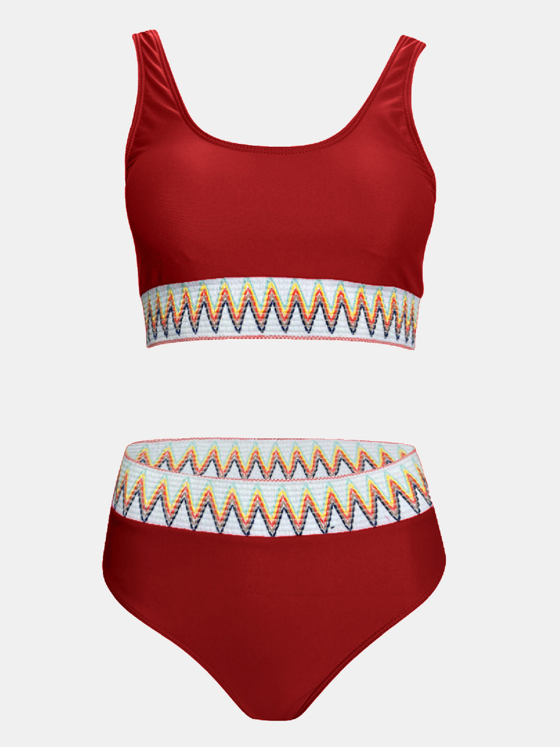 Scoop Neck Wide Strap Two-Piece Swim Set Sunset and Swim   