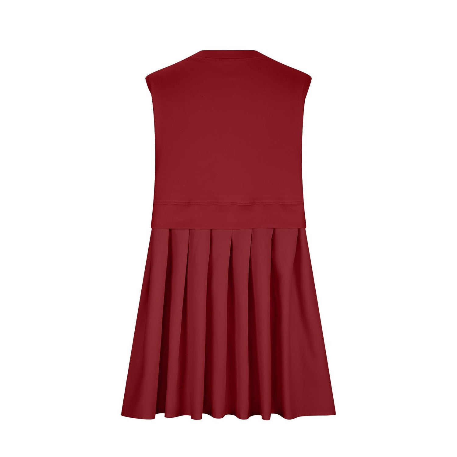 Pleated Round Neck Sleeveless Mini Dress Sunset and Swim   