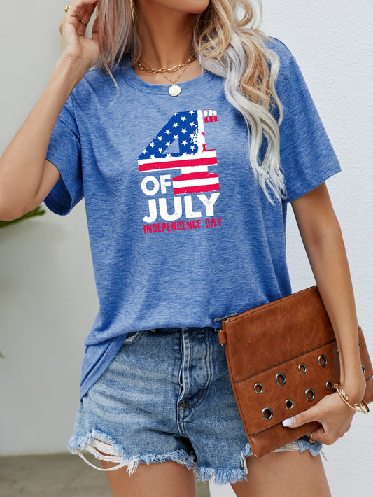 4th OF JULY INDEPENDENCE DAY Graphic Tee  Sunset and Swim Cobalt Blue S 