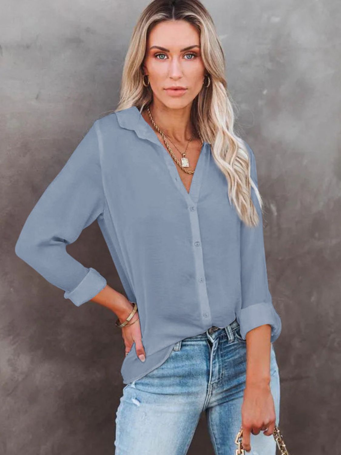 Sunset Vacation Button Down Collared Neck Long Sleeve Shirt Sunset and Swim   