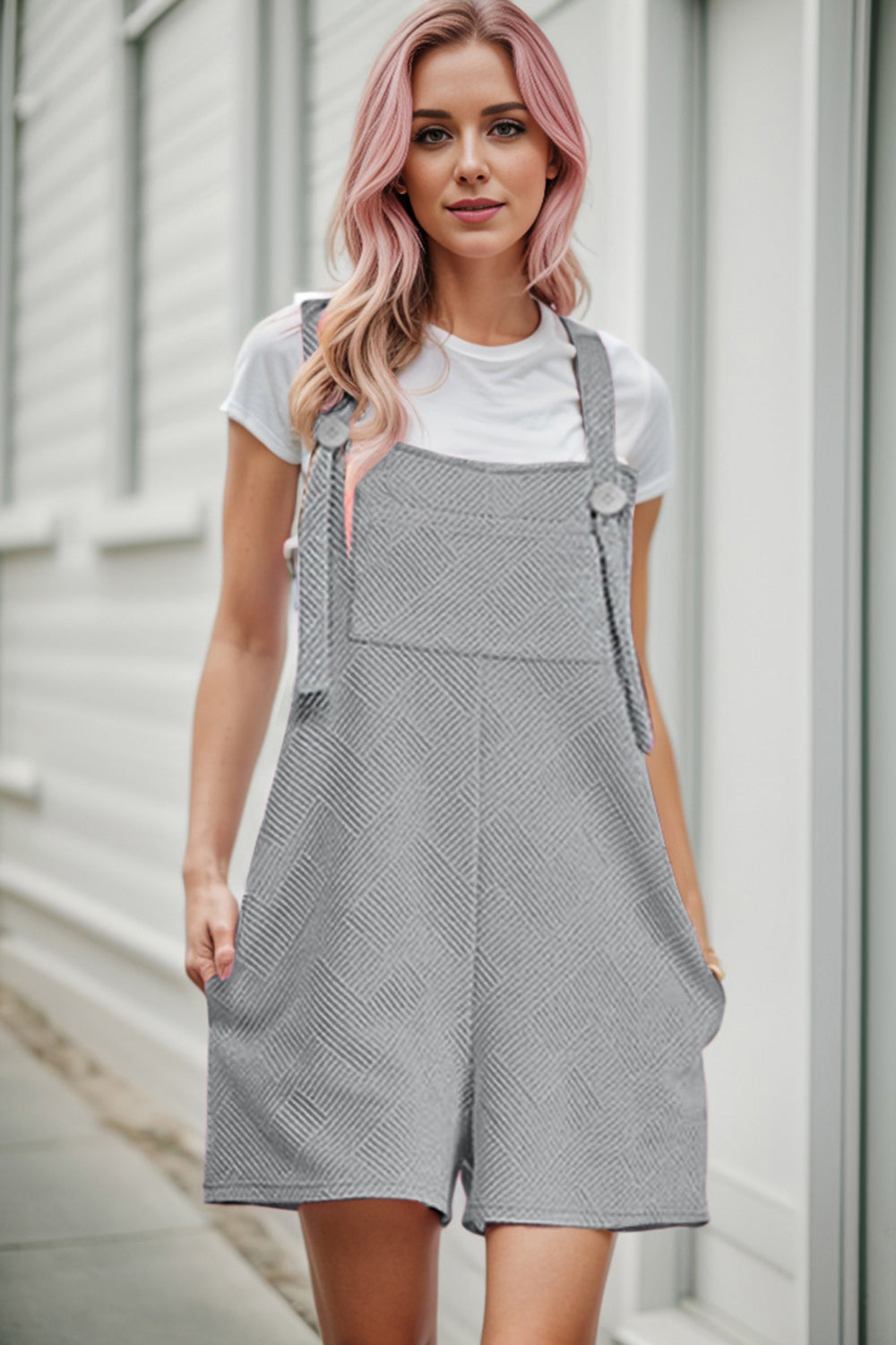 Textured Overall with Pockets Sunset and Swim   