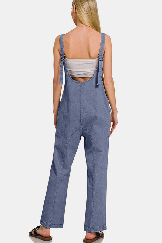Zenana Pocketed Wide Strap Jumpsuit Sunset and Swim   