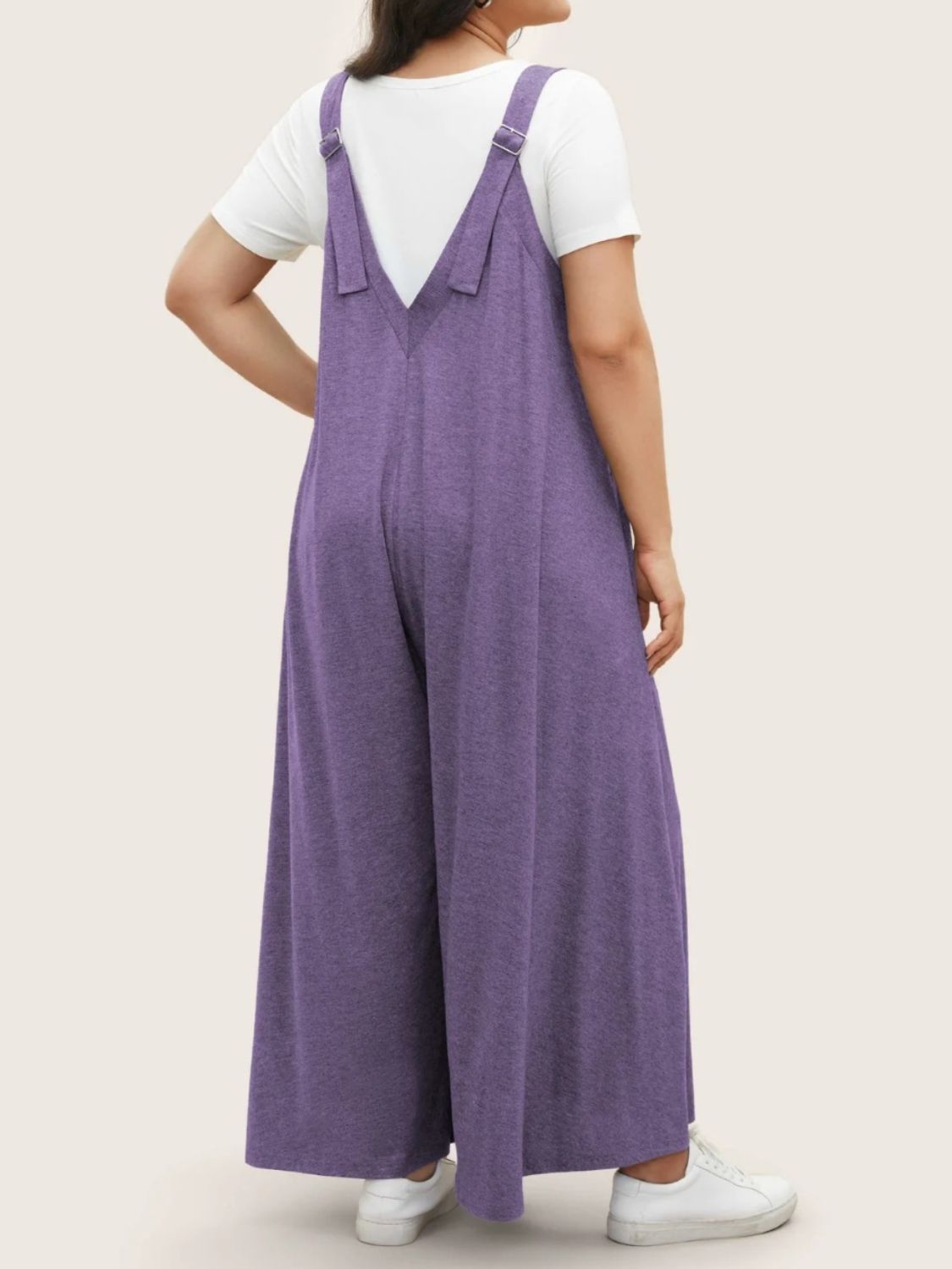 Full Size Pocketed Wide Leg Overalls Sunset and Swim   