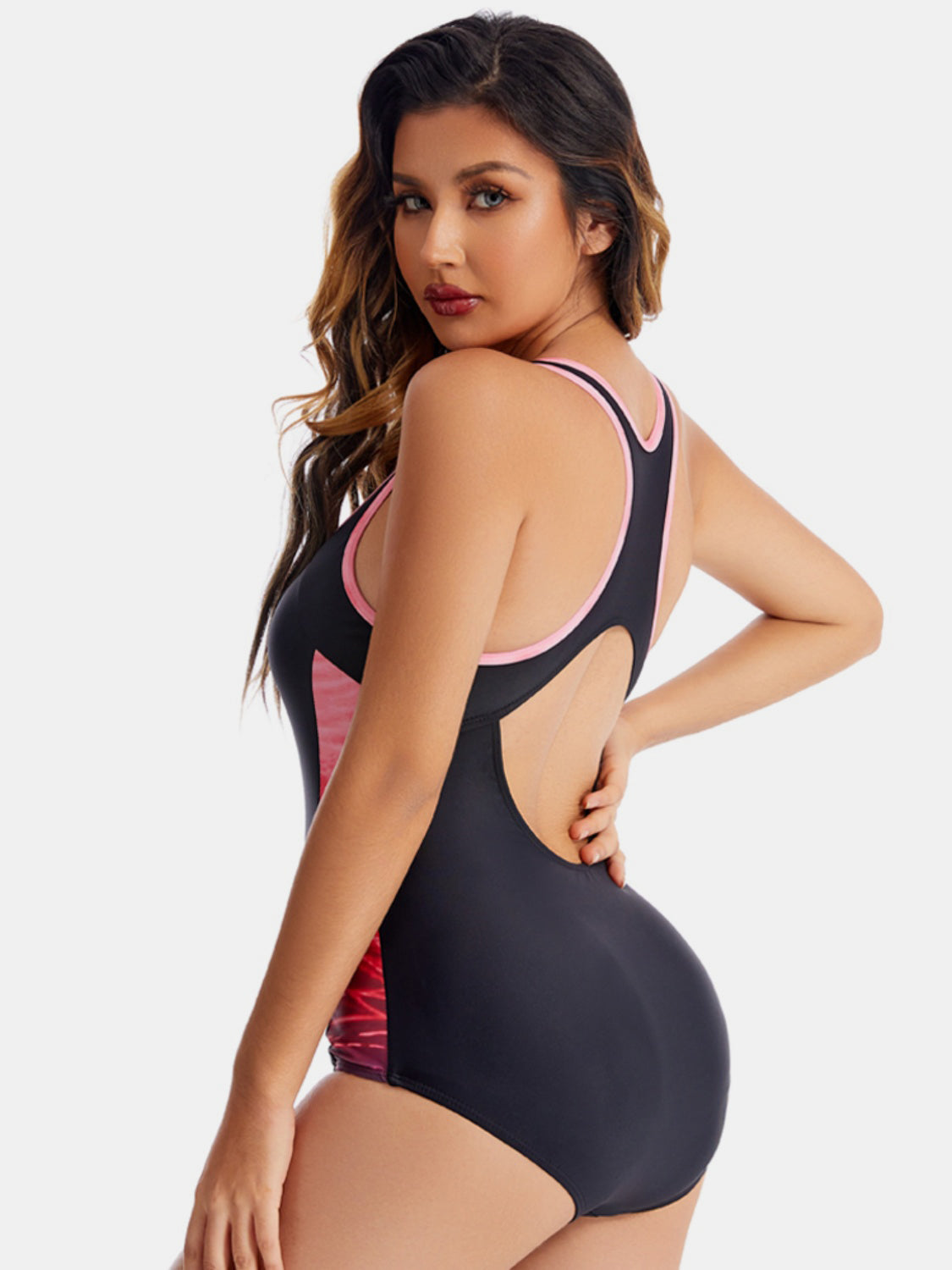 Scoop Neck Wide Strap One-Piece Swimwear Sunset and Swim   