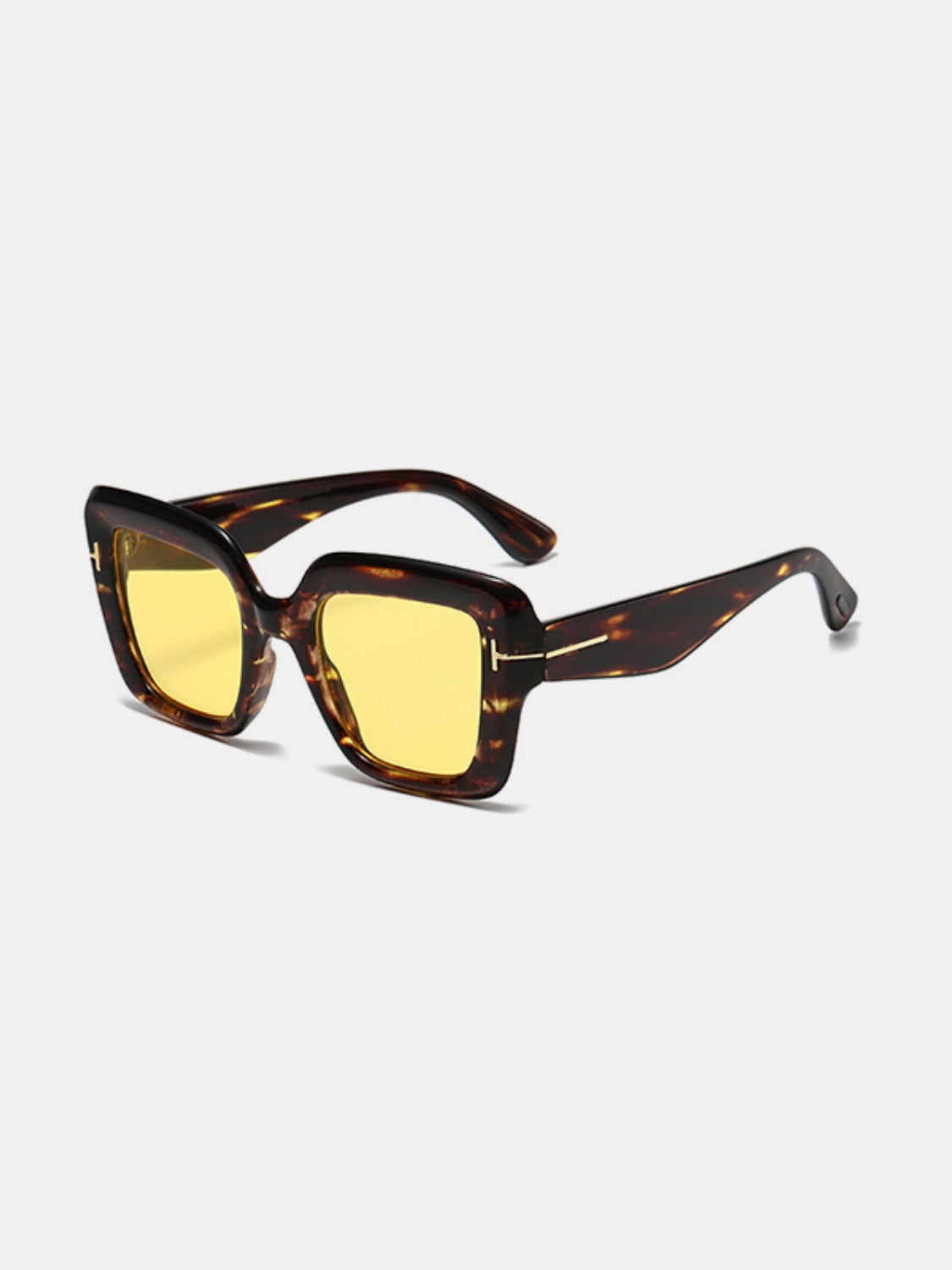 Polycarbonate Frame Square Sunglasses Sunset and Swim Yellow One Size 