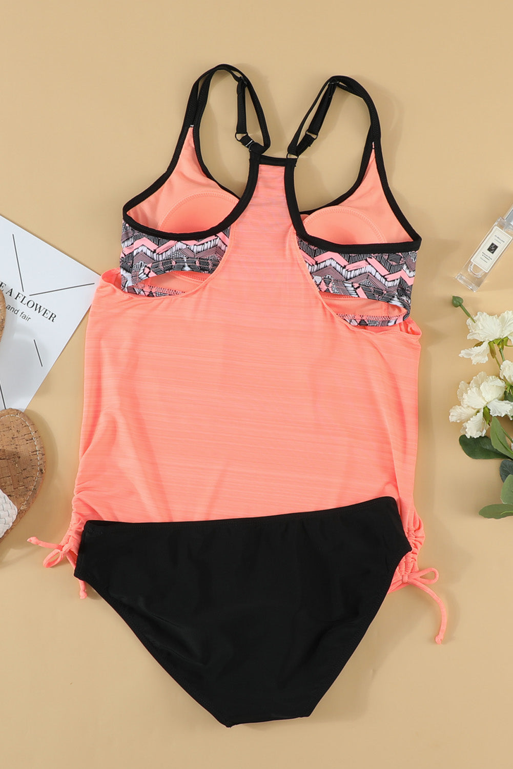 Sunset Vacation  Scoop Neck Top and Brief Swim Set  Sunset and Swim   