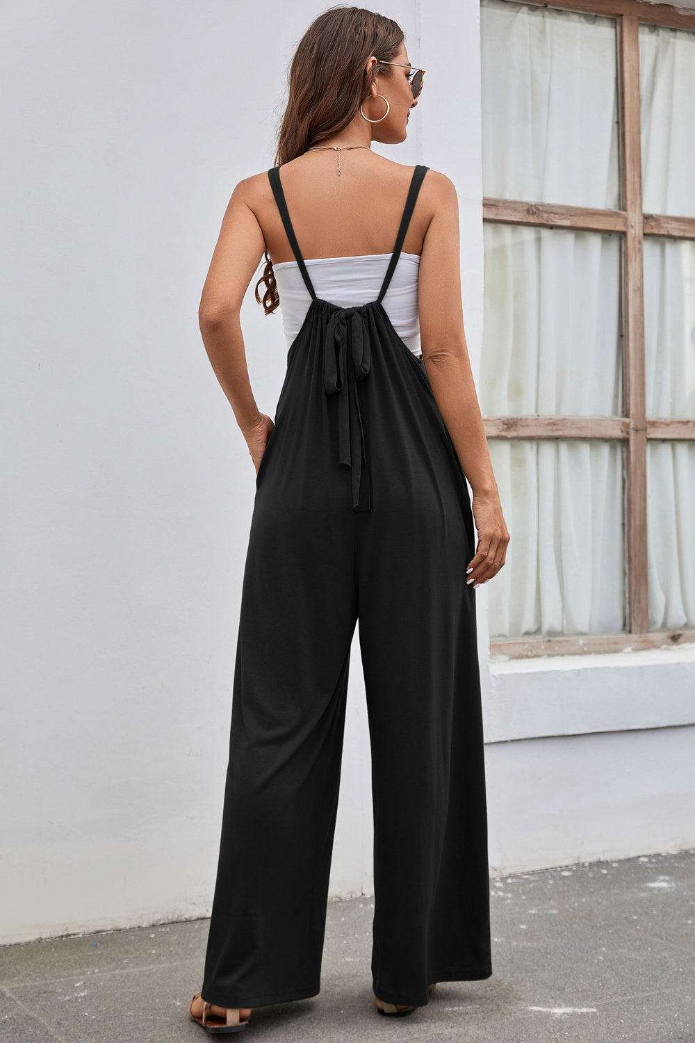 Sunset and Swim Tied Spaghetti Strap Wide Leg Jumpsuit Sunset and Swim   