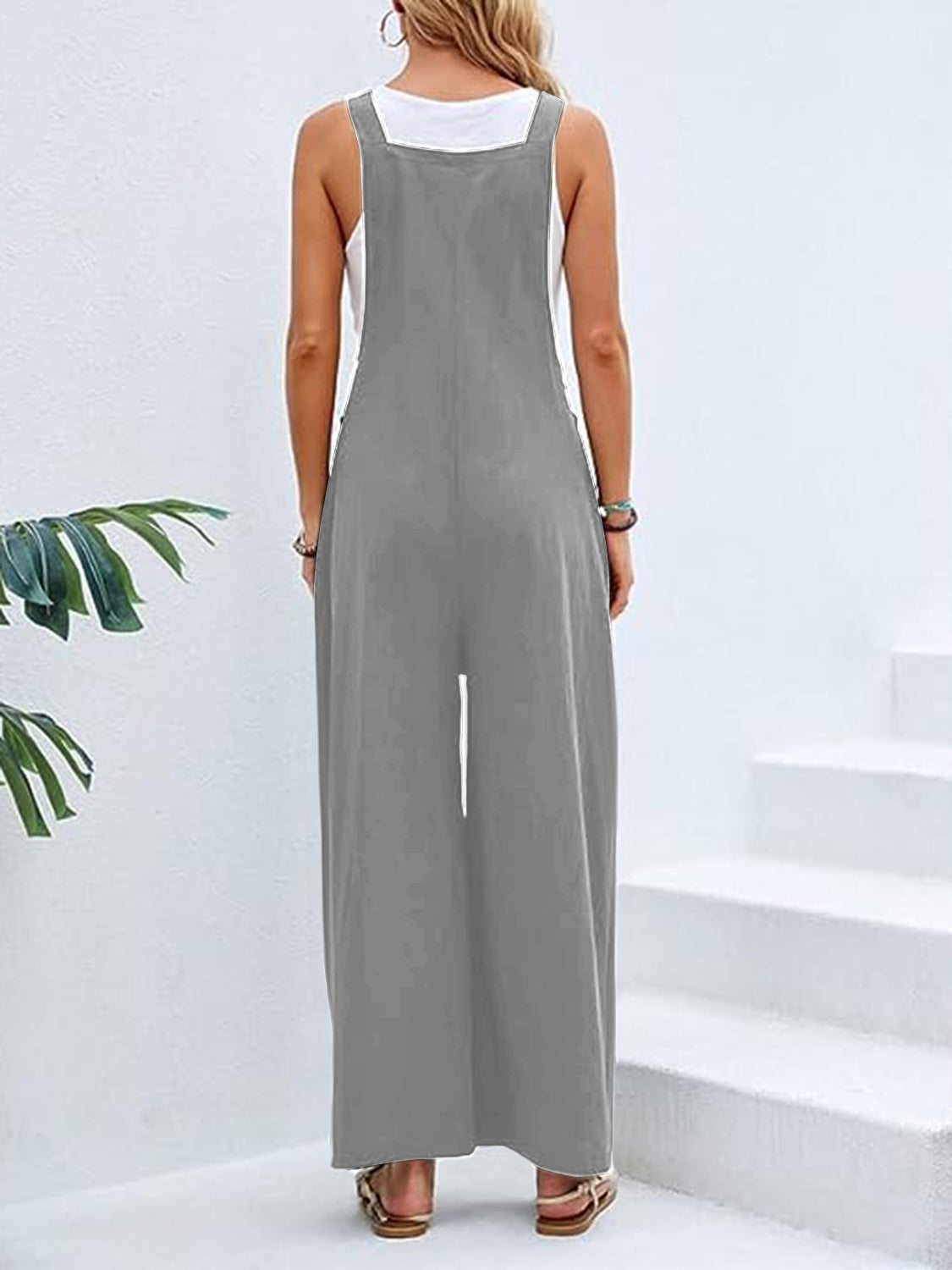 Full Size Wide Leg Overalls with Pockets Sunset and Swim   