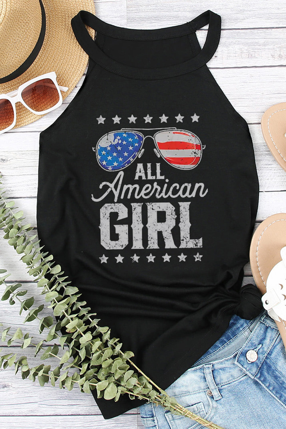 ALL AMERICAN GIRL Graphic Tank Sunset and Swim   