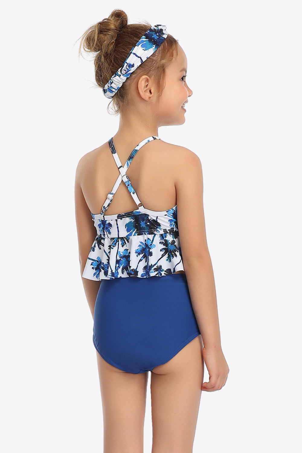 Botanical Print Crisscross Ruffled Two-Piece Swim Set Sunset and Swim   