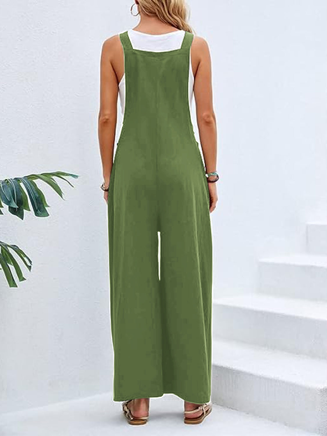 Full Size Wide Leg Overalls with Pockets Sunset and Swim   