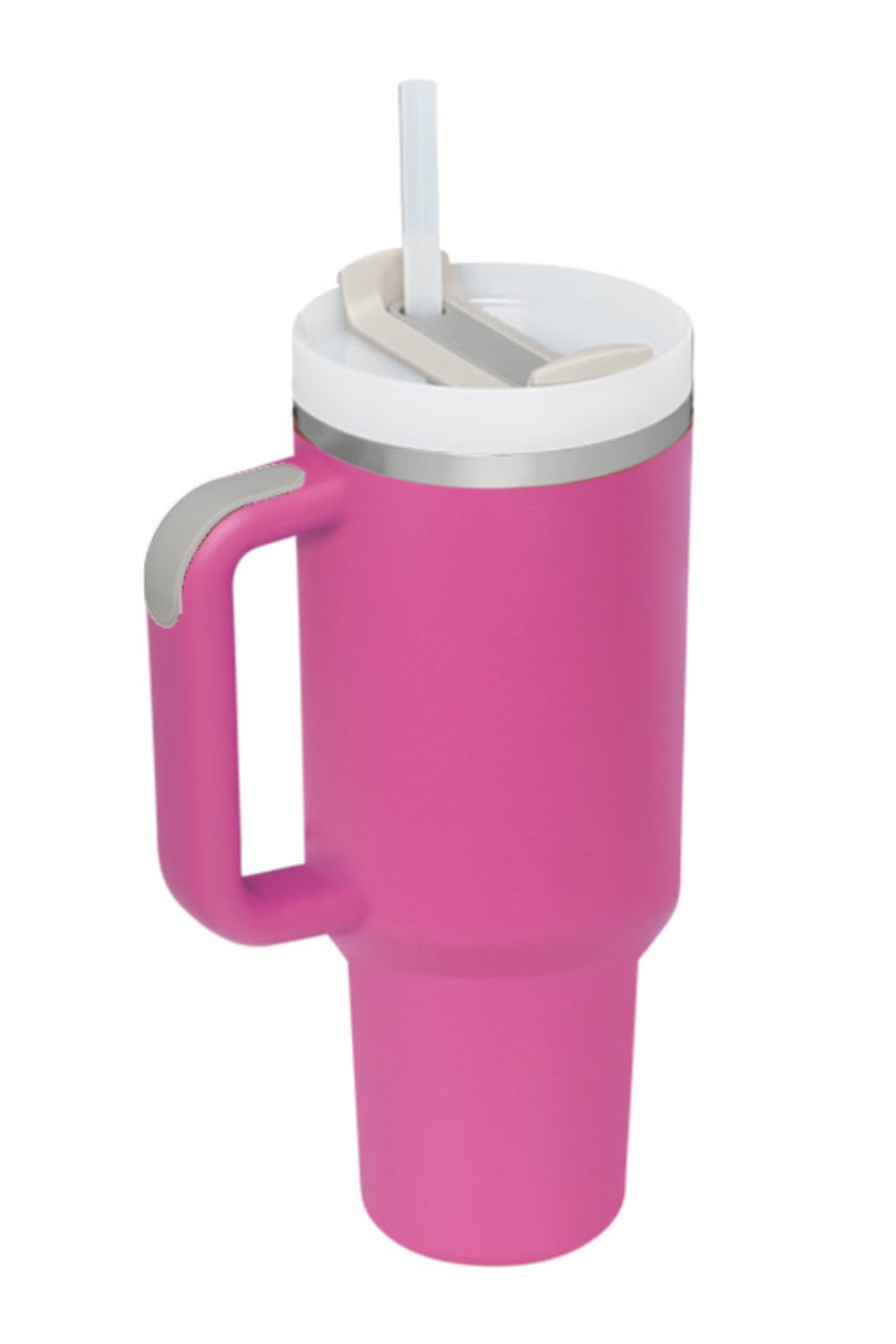 Stainless Steel Tumbler with Upgraded Handle and Straw Sunset and Swim Hot Pink One Size 