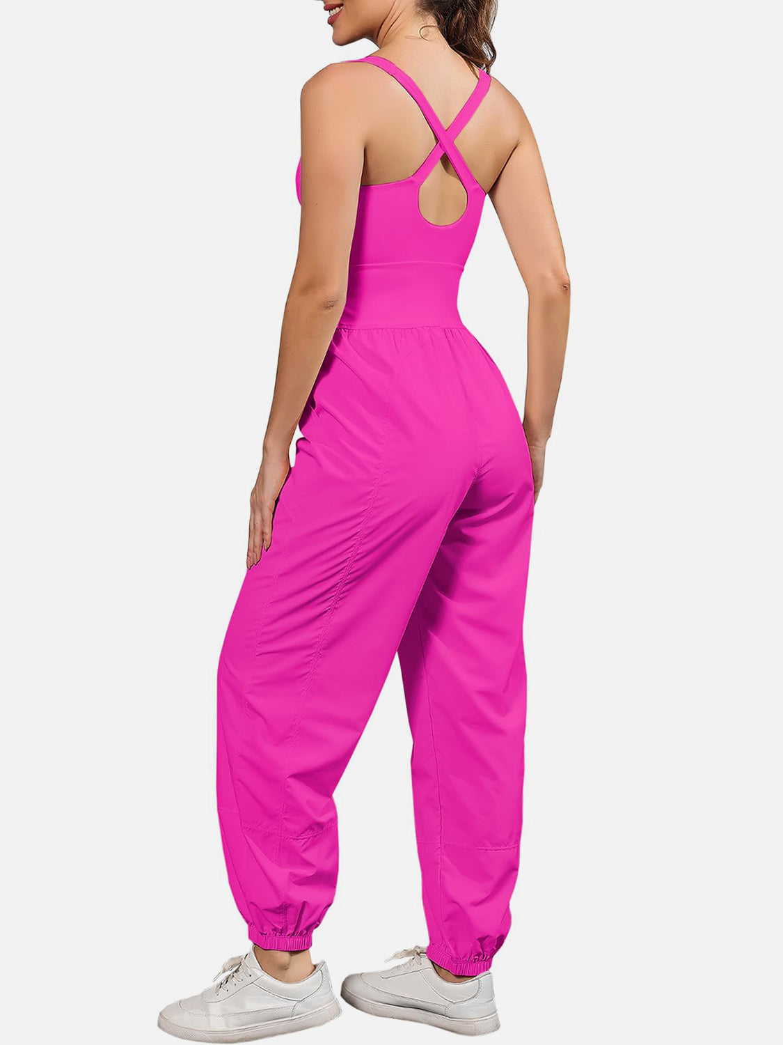 Sunset Vacation Cutout Scoop Neck Wide Strap Jumpsuit Sunset and Swim   