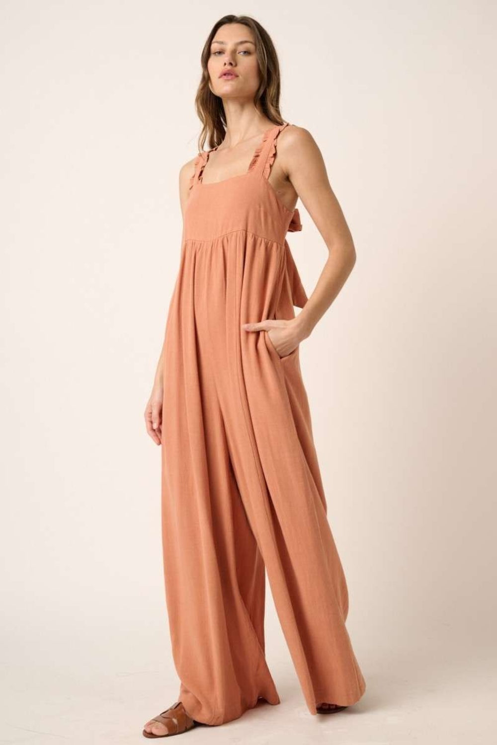 Mittoshop Sleeveless Wide Leg Jumpsuit Sunset and Swim Ginger S 