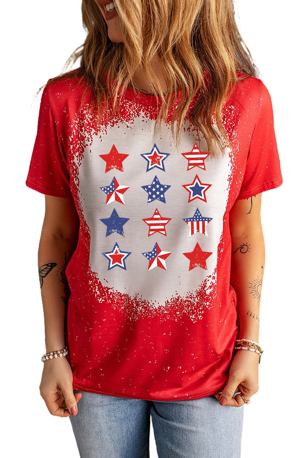 Star and Stripe Graphic Short Sleeve Tee Sunset and Swim   