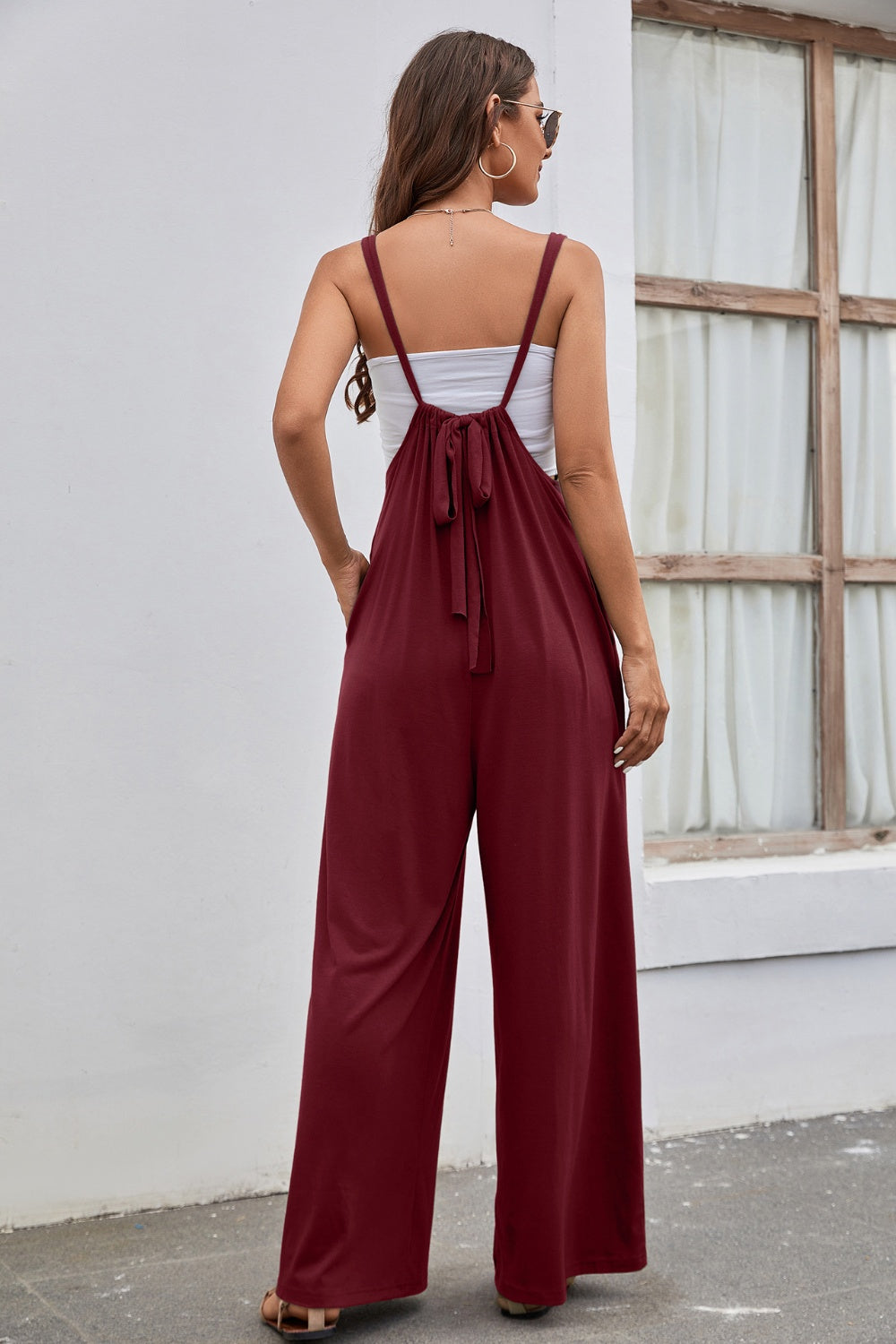 Sunset and Swim Tied Spaghetti Strap Wide Leg Jumpsuit Sunset and Swim   