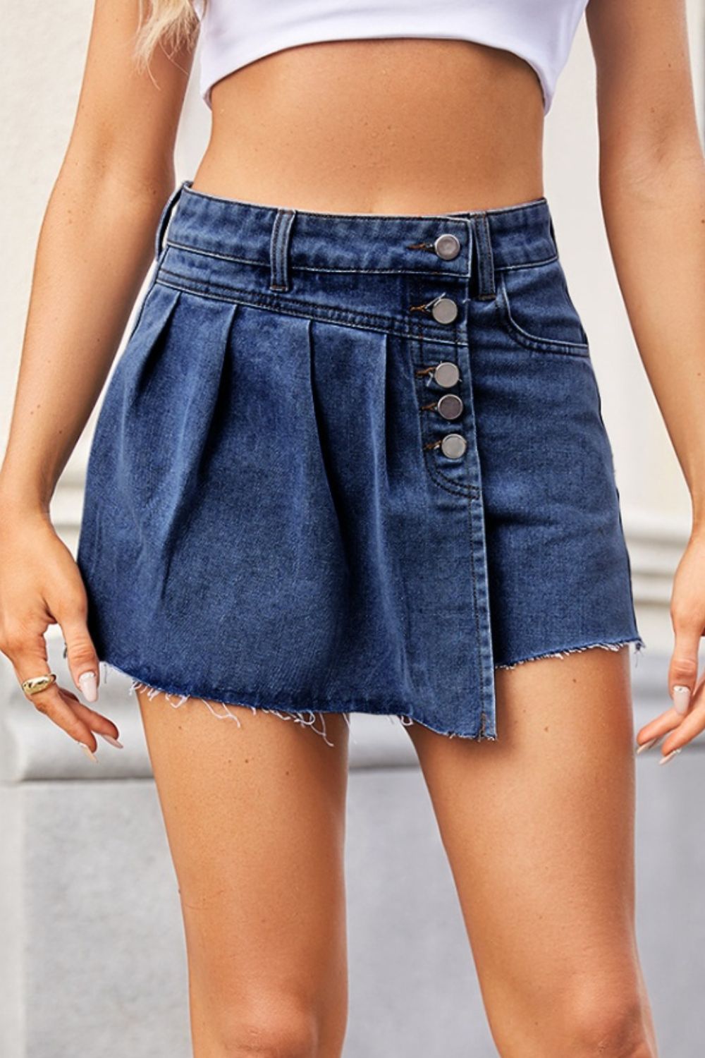 Raw Hem Denim skort Sunset and Swim Dusty  Blue S 