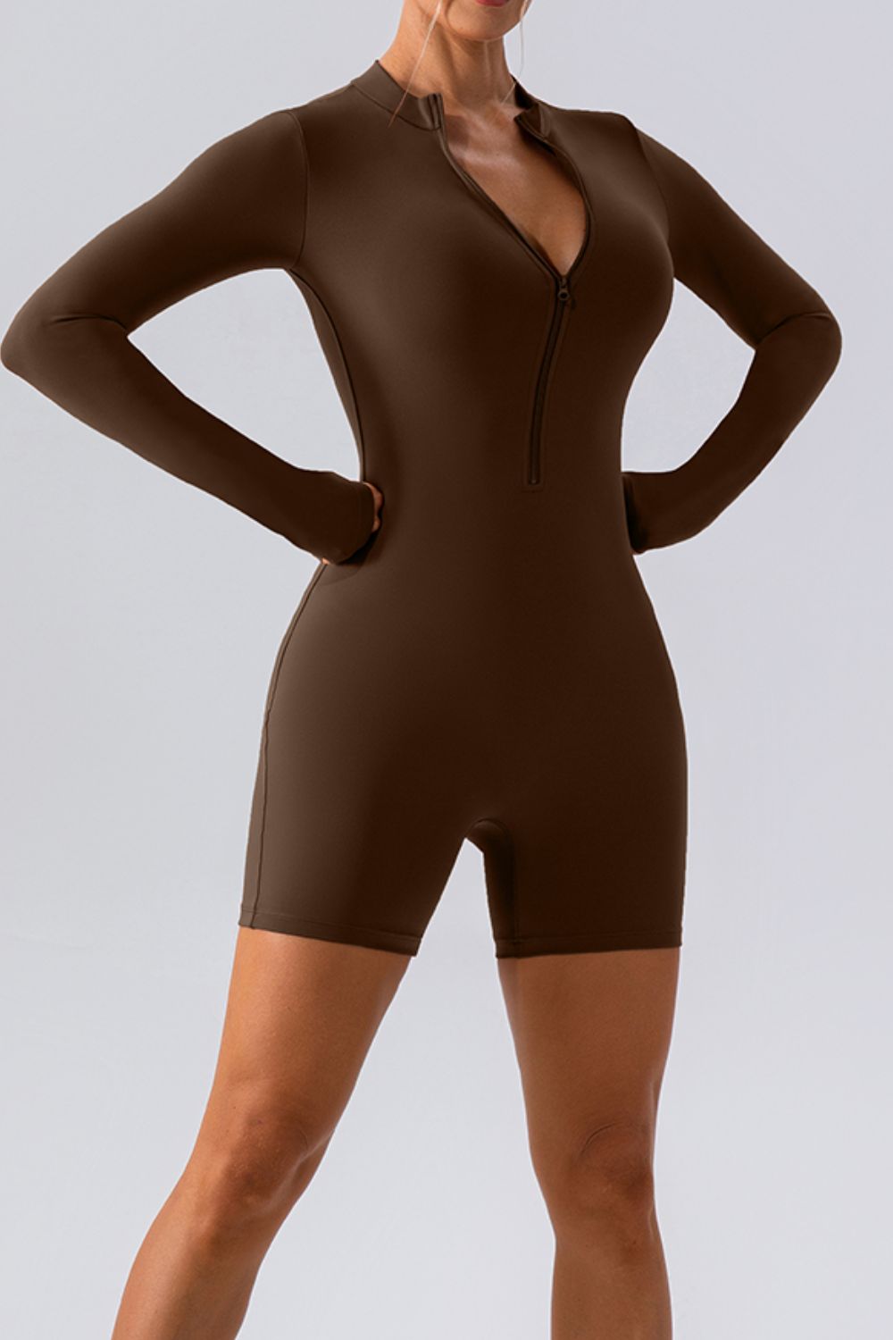 Half Zip Long Sleeve Active Romper Sunset and Swim   