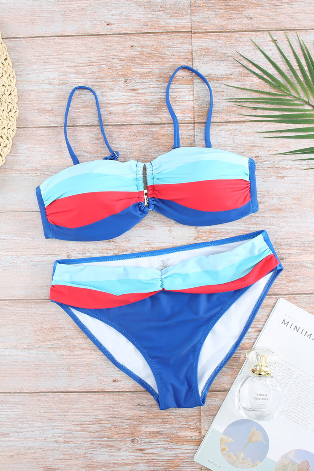 Contrast Spaghetti Strap Bikini Set Sunset and Swim   