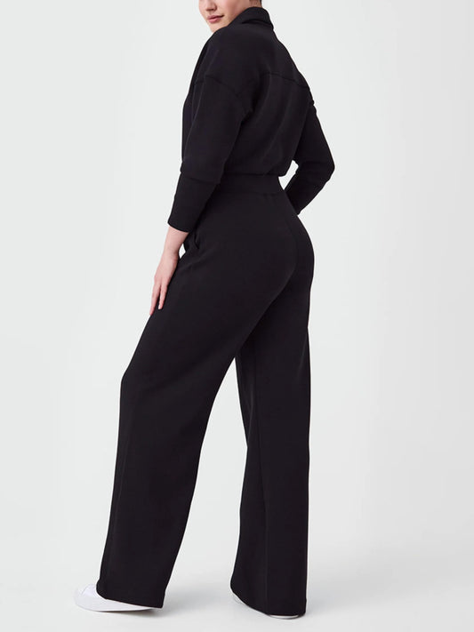 Sunset and Swim  Zip Up Long Sleeve Jumpsuit with Pockets  Sunset and Swim   