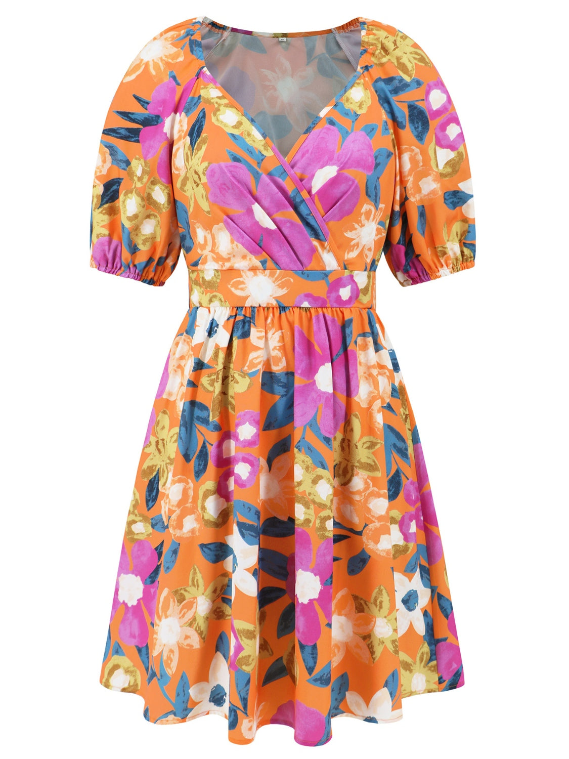 Sunset and Swim  Printed Surplice Short Sleeve Dress Sunset and Swim   