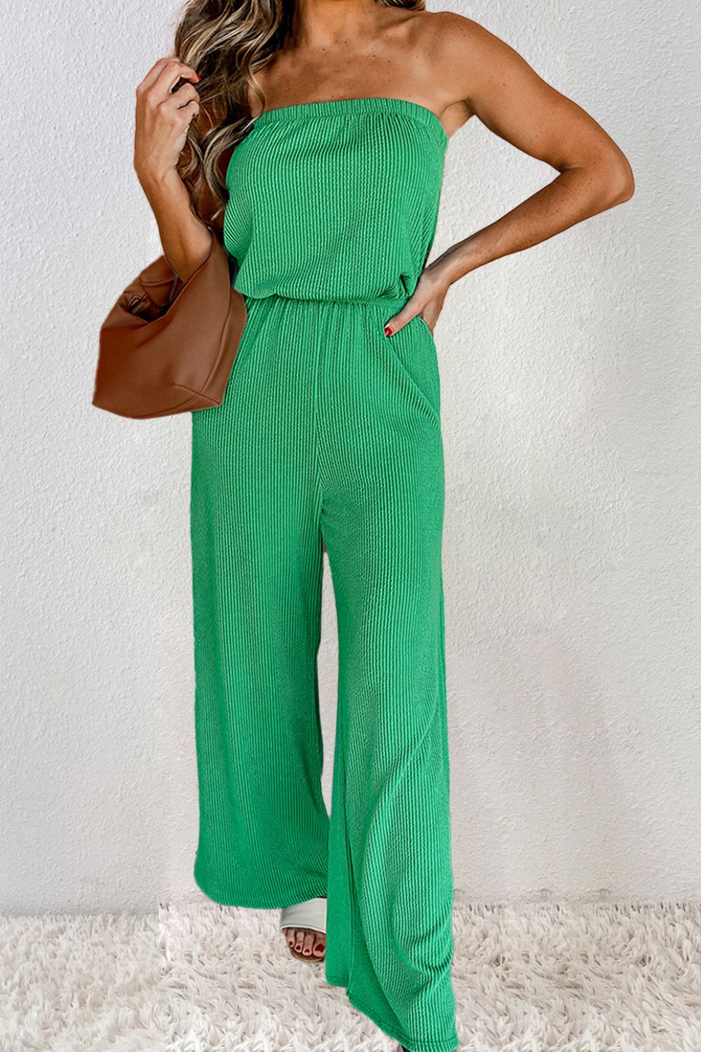 Tube Wide Leg Jumpsuit Sunset and Swim Green S 