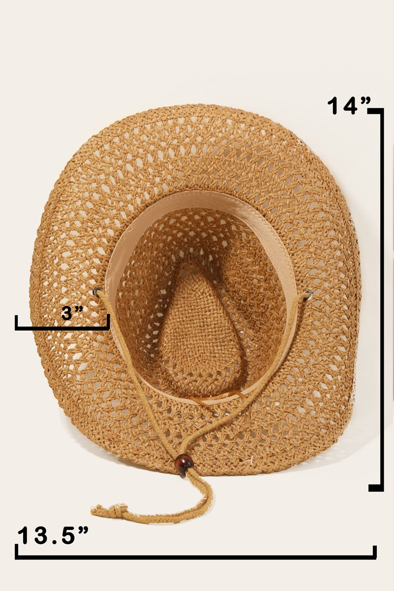 Sunset and Swim  Rope Strap Straw Braided Hat Sunset and Swim   