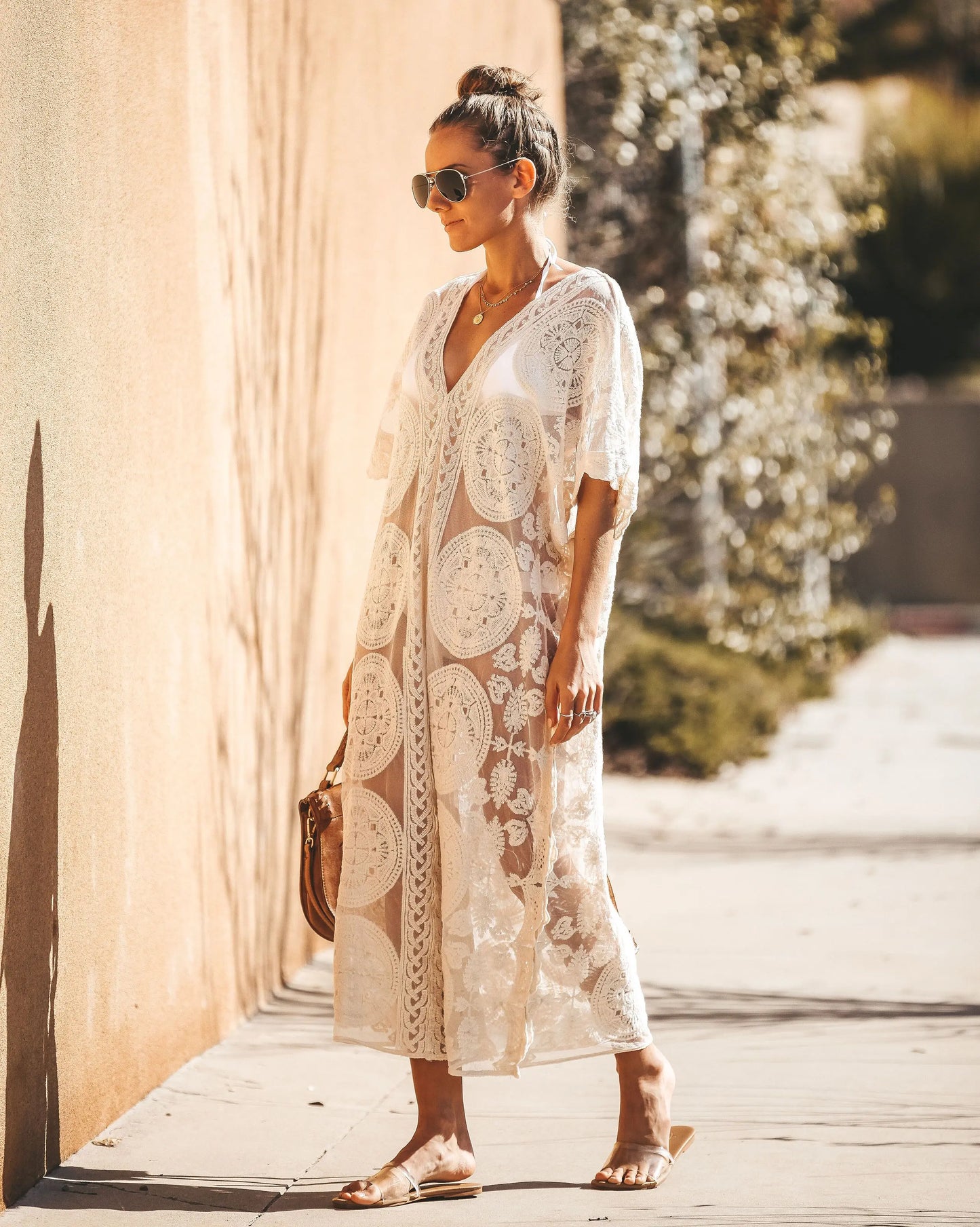 Savannah Lace Kaftan Beach Cover Up Sunset and Swim