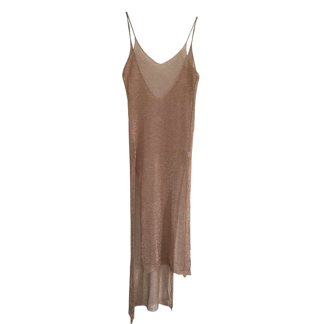 Glimmering Allure Sheer Beach Cover Up Tunic Sunset and Swim   