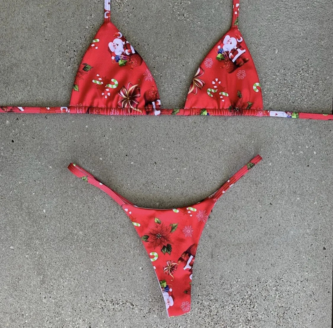 Christmas Micro Thong Bikini Sunset and Swim