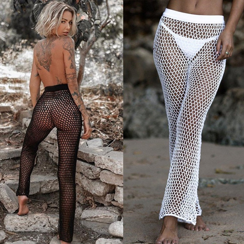 Sun-Kissed Crochet Beach Cover Up Pants  Sunset and Swim   