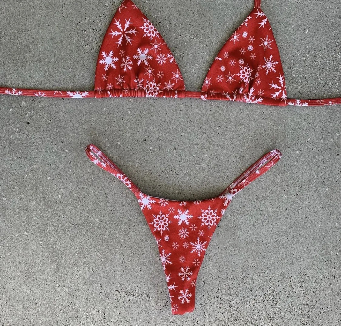 Christmas Micro Thong Bikini Sunset and Swim