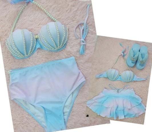 Mermaid Fantasy Deluxe Pearl Mermaid Bikini Set  Sunset and Swim   
