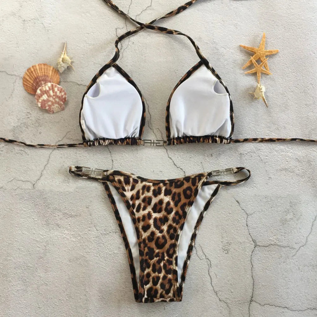 Alessandra Halter Leopard Bikini Sunset and Swim   