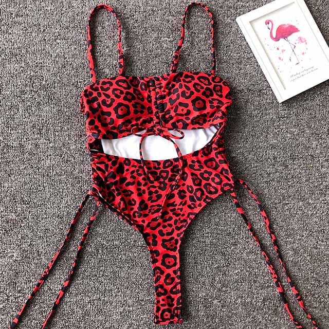 Tassel Dreams Underboob High Cut Out Swimsuit  Sunset and Swim Leopard 2 S 