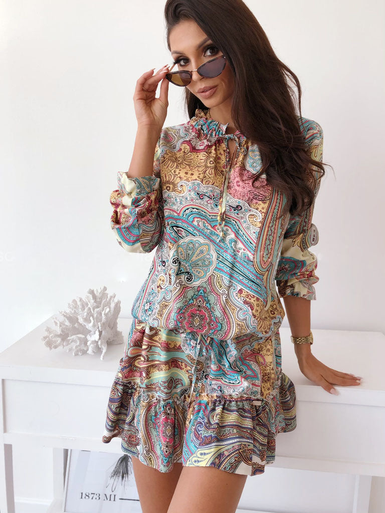 Breezy Summer Nights Casual A-Line Dress Sunset and Swim   