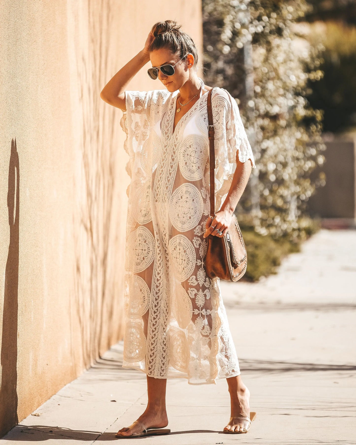 Savannah Lace Kaftan Beach Cover Up Sunset and Swim