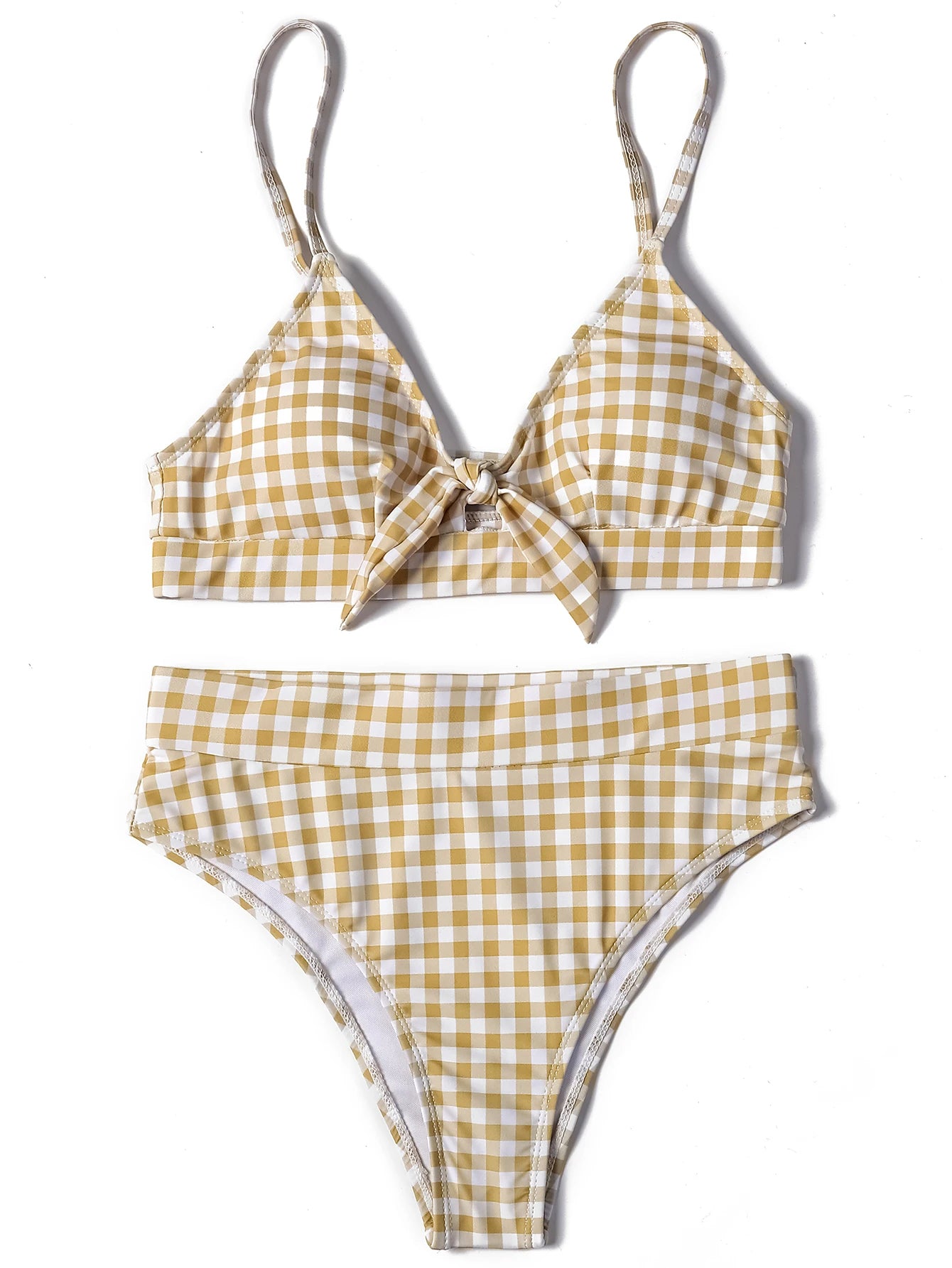 Irresistibly Chic Plaid Bow Bikini