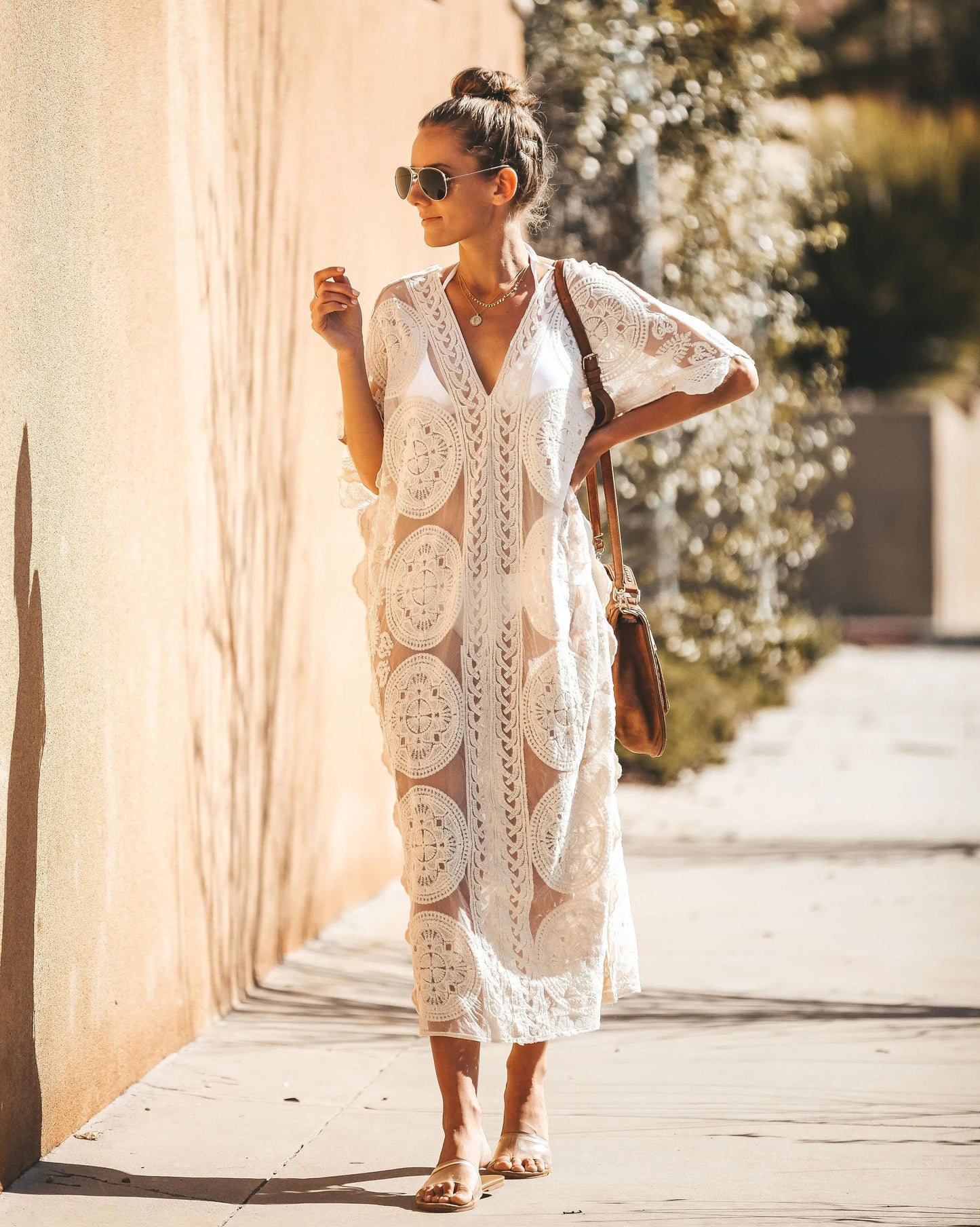 Savannah Lace Kaftan Beach Cover Up Sunset and Swim