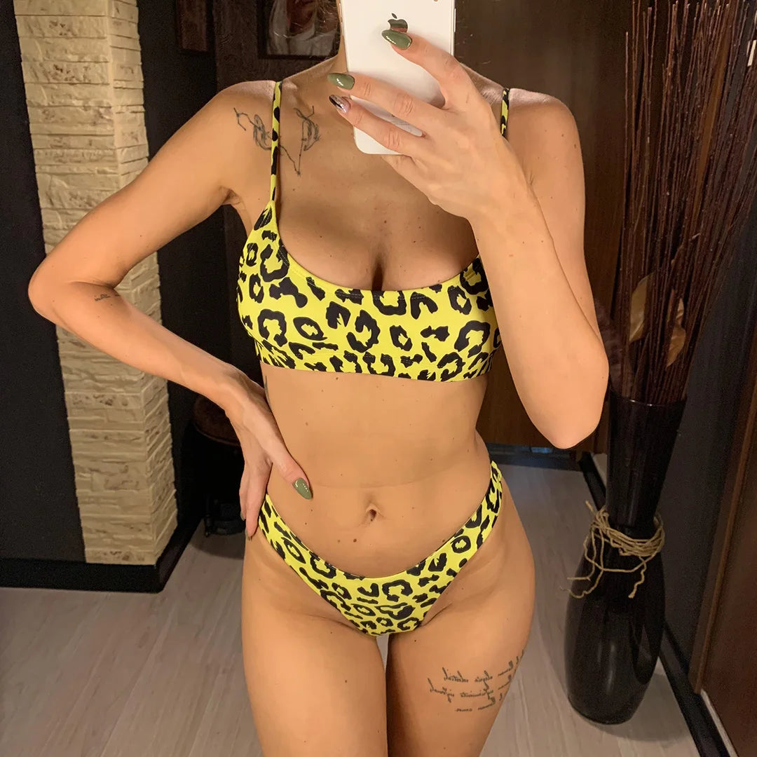 Leopard Allure Solid Bikini Set Sunset and Swim   