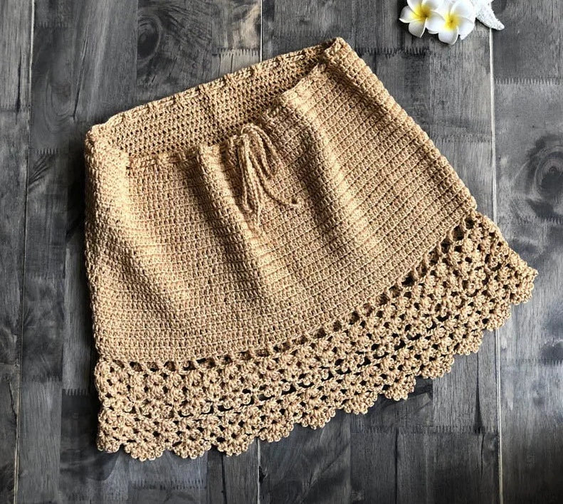 Boho Breeze Handmade Crochet Mini Skirt  Sunset and Swim   
