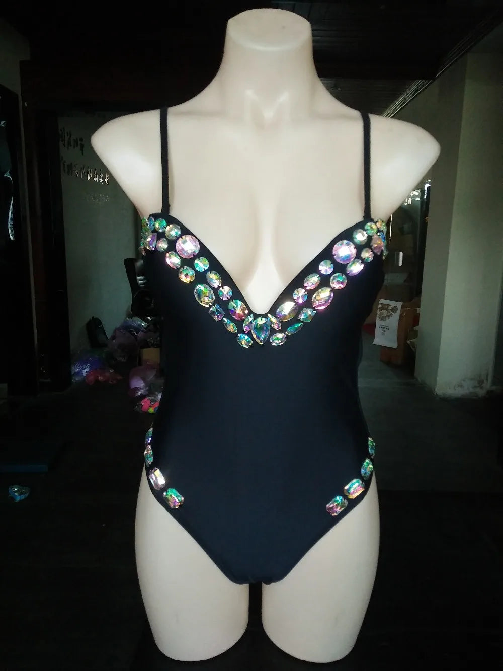 Luxe Vacation Crystal Rhinestone Swimsuit Sunset and Swim   