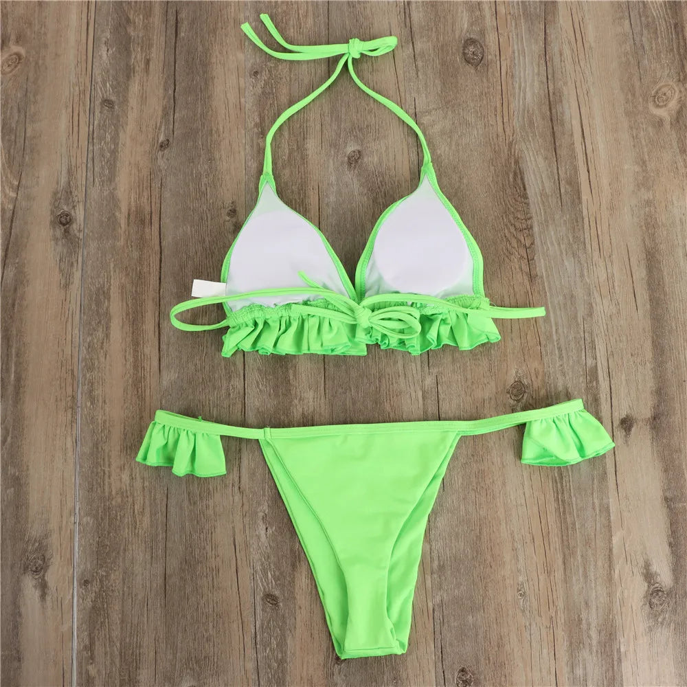 Sunkissed Babe Ruffle Bikini Set  Sunset and Swim   