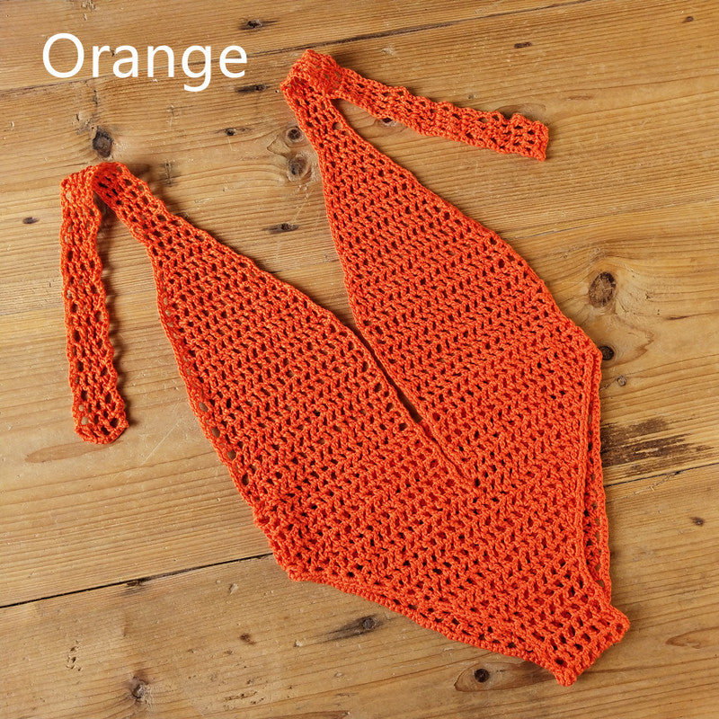 See Through Deep Plunge Boho Crochet One Piece Swimsuit  Sunset and Swim   